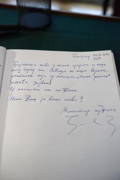 Djordjevic signs book of condolences at Russian Embassy